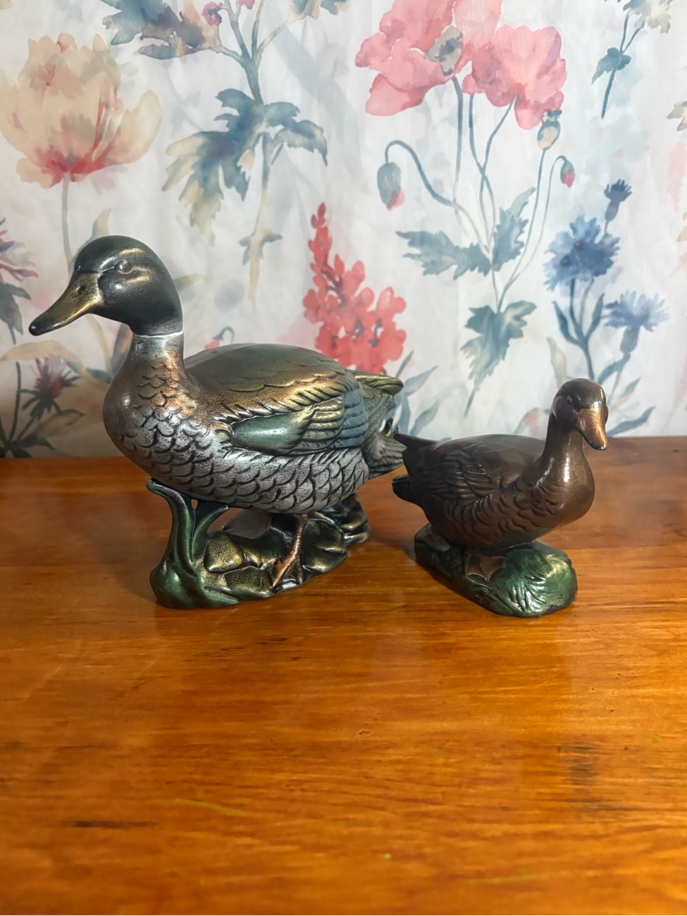 Vintage Hand Painted Ceramic Duck Figurines - Home Art